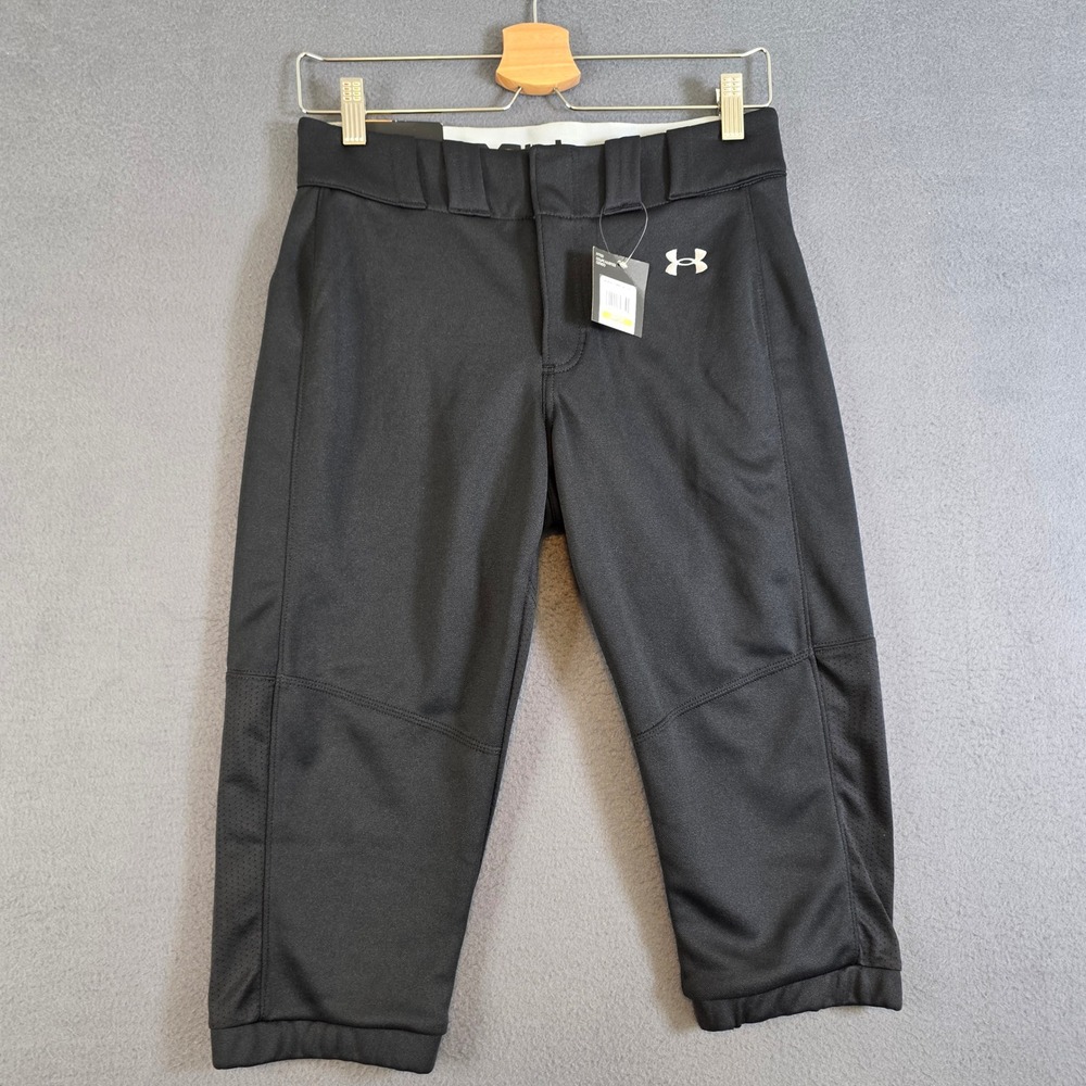 Under Armour Womens Vanish Softball Pant Black 1356903 Small Fitted Cropped